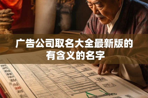 广告公司取名大全最新版的 有含义的名字