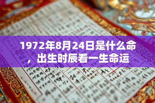 1972年8月24日是什么命，出生时辰看一生命运