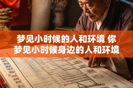 梦见小时候的人和环境 你梦见小时候身边的人和环境了吗