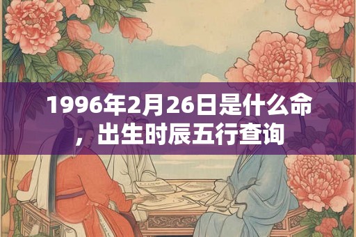 1996年2月26日是什么命，出生时辰五行查询