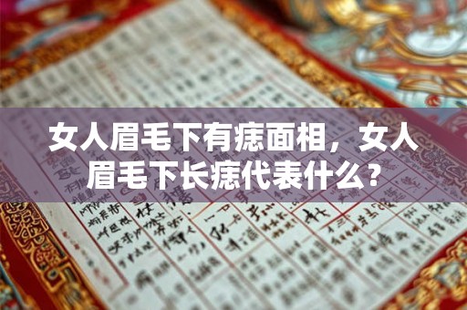 女人眉毛下有痣面相,女人眉毛下长痣代表什么? 女人眉毛下有痣面相,女人眉毛下长痣代表什么?