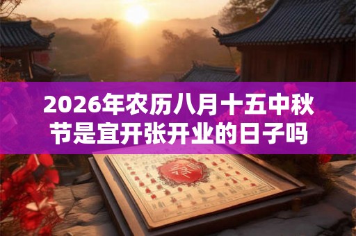 2026年农历八月十五中秋节是宜开张开业的日子吗