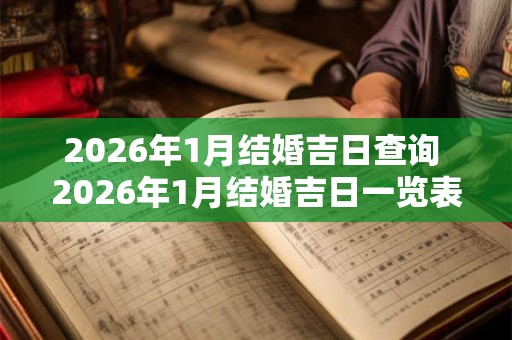 2026年1月结婚吉日查询 2026年1月结婚吉日一览表 2026年1月结婚吉日查询 2026年1月结婚吉日一览表