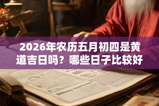 2026年农历五月初四是黄道吉日吗？哪些日子比较好？