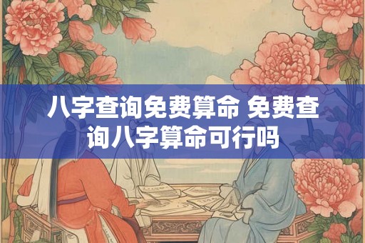 八字查询免费算命 免费查询八字算命可行吗