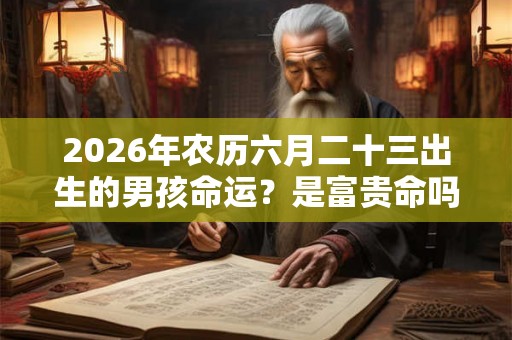 2026年农历六月二十三出生的男孩命运？是富贵命吗？