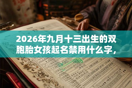 2026年九月十三出生的双胞胎女孩起名禁用什么字，五行属什么