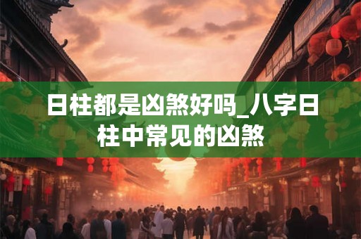日柱都是凶煞好吗_八字日柱中常见的凶煞