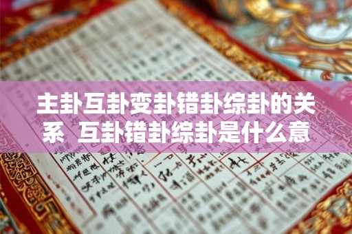 主卦互卦变卦错卦综卦的关系 互卦错卦综卦是什么意思 主卦互卦变卦错卦综卦的关系 互卦错卦综卦是什么意思