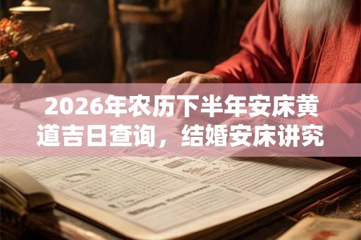 2026年农历下半年安床黄道吉日查询，结婚安床讲究什么？
