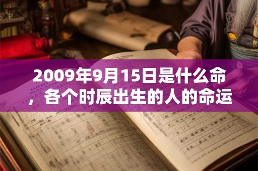 2009年9月15日是什么命，各个时辰出生的人的命运