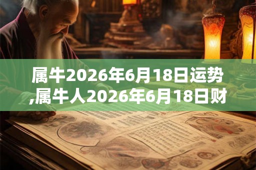 属牛2026年6月18日运势,属牛人2026年6月18日财运,生肖牛2026年6月18日运势