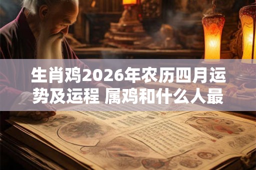生肖鸡2026年农历四月运势及运程 属鸡和什么人最配