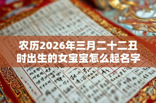 农历2026年三月二十二丑时出生的女宝宝怎么起名字好，五行属什么