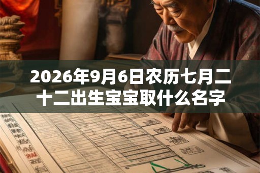 2026年9月6日农历七月二十二出生宝宝取什么名字