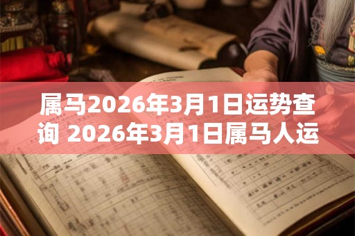 属马2026年3月1日运势查询 2026年3月1日属马人运势好吗 属马2026年3月1日运势查询 2026年3月1日属马人运势好吗