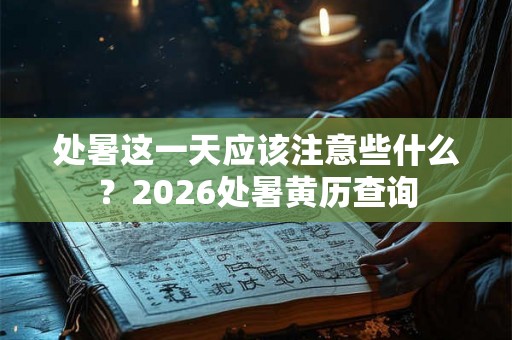 处暑这一天应该注意些什么？2026处暑黄历查询