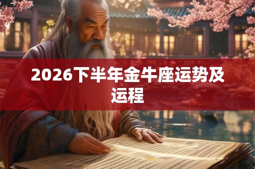 2026下半年金牛座运势及运程