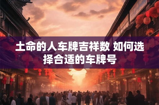 土命的人车牌吉祥数 如何选择合适的车牌号