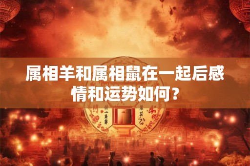 属相羊和属相鼠在一起后感情和运势如何？