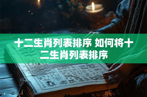 十二生肖列表排序 如何将十二生肖列表排序