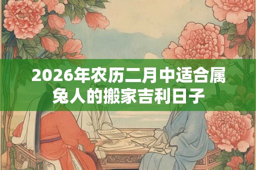 2026年农历二月中适合属兔人的搬家吉利日子