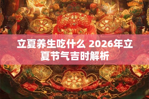 立夏养生吃什么 2026年立夏节气吉时解析 立夏养生吃什么 2026年立夏节气吉时解析