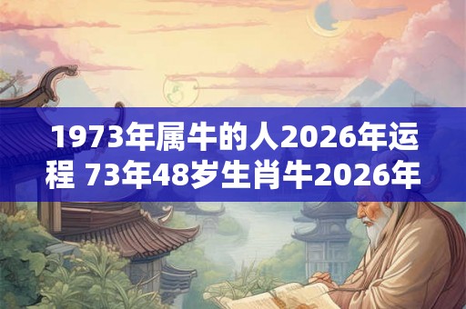 1973年属牛的人2026年运程 73年48岁生肖牛2026年运势