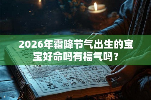 2026年霜降节气出生的宝宝好命吗有福气吗？