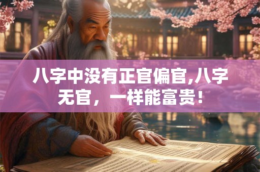 八字中没有正官偏官,八字无官，一样能富贵！