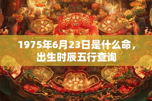 1975年6月23日是什么命，出生时辰五行查询