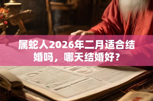 属蛇人2026年二月适合结婚吗，哪天结婚好？