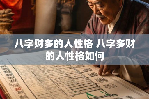 八字财多的人性格 八字多财的人性格如何