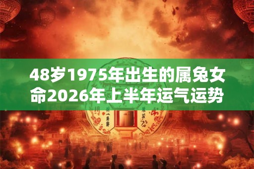 48岁1975年出生的属兔女命2026年上半年运气运势