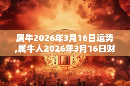 属牛2026年3月16日运势,属牛人2026年3月16日财运,生肖牛2026年3月16日运势 属牛2026年3月16日运势,属牛人2026年3月16日财运,生肖牛2026年3月16日运势