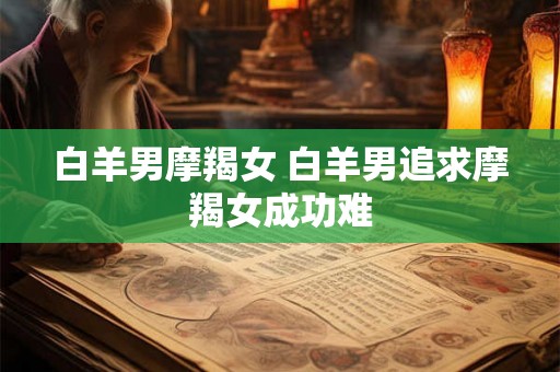 白羊男摩羯女 白羊男追求摩羯女成功难