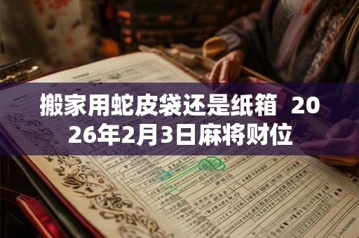 搬家用蛇皮袋还是纸箱  2026年2月3日麻将财位