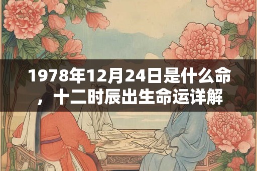 1978年12月24日是什么命，十二时辰出生命运详解