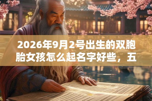 2026年9月2号出生的双胞胎女孩怎么起名字好些,五行属什么? 2026年9月2号出生的双胞胎女孩怎么起名字好些,五行属什么?