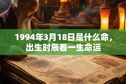 1994年3月18日是什么命，出生时辰看一生命运