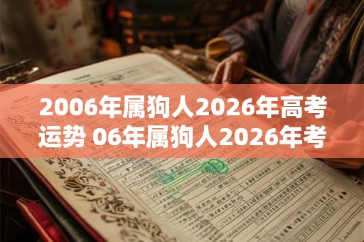2006年属狗人2026年高考运势 06年属狗人2026年考试运如何
