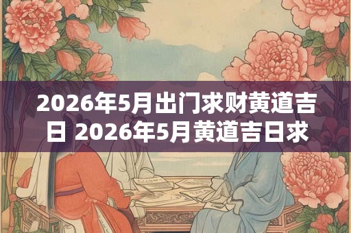 2026年5月出门求财黄道吉日 2026年5月黄道吉日求财 2026年5月出门求财黄道吉日 2026年5月黄道吉日求财