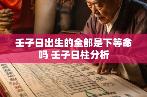 壬子日出生的全部是下等命吗 壬子日柱分析