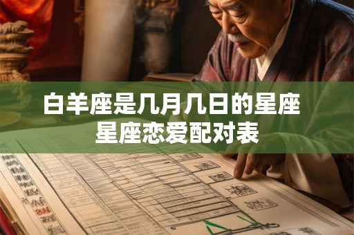 白羊座是几月几日的星座  星座恋爱配对表