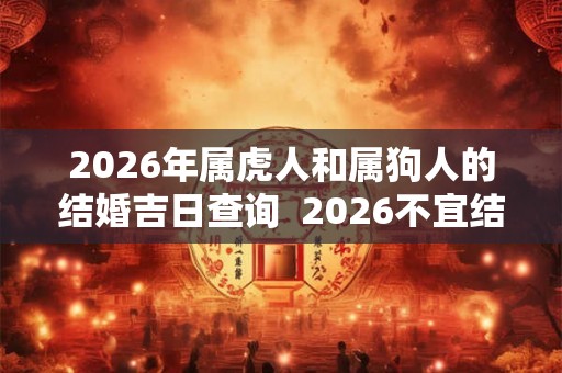 2026年属虎人和属狗人的结婚吉日查询  2026不宜结婚的生肖有哪些