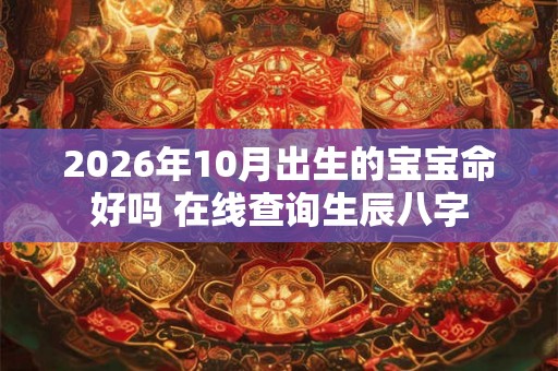 2026年10月出生的宝宝命好吗 在线查询生辰八字 2026年10月出生的宝宝命好吗 在线查询生辰八字