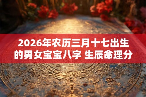 2026年农历三月十七出生的男女宝宝八字 生辰命理分析取名