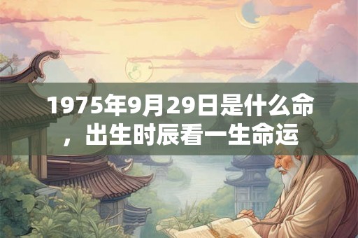 1975年9月29日是什么命，出生时辰看一生命运