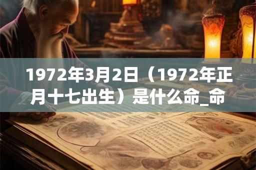 1972年3月2日（1972年正月十七出生）是什么命_命运如何