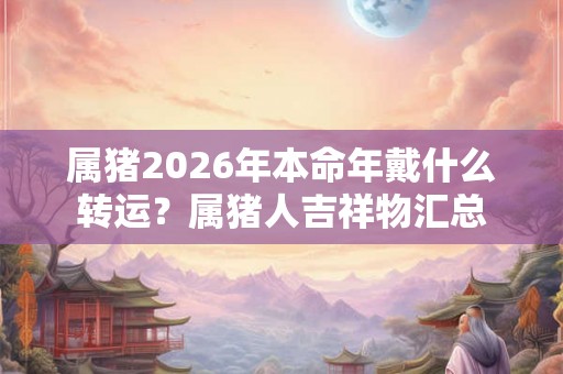 属猪2026年本命年戴什么转运？属猪人吉祥物汇总
